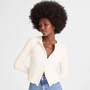 NWT Madewell Lettuce-Hem Ribbed Cardigan